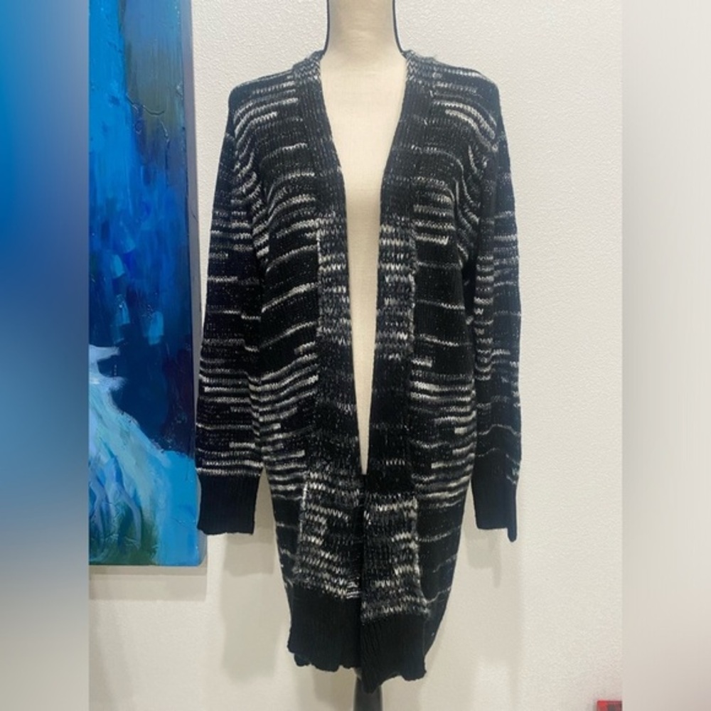APT 9 LONG CARDIGAN WITH METALLIC THREAD